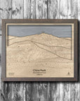 China Peak, CA Wooden Ski Trail Map | 3D Wood Mountain Art