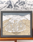 Copper Mountain Framed Wall Art, 3D Wood Map