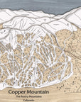 Copper Mountain Laser-engraved, wood trail map