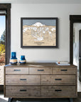Crystal Mountain Ski Map, Framed Skiing Artwork