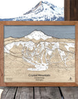 Crystal Mountain Wood Ski Resort Map Wall Sign
