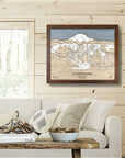 Crystal Mountain Skiing Map, Framed Ski Cabin Art