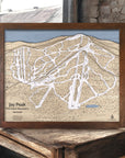 Jay Peak Wooden Ski Map, Torched Peaks Authentic Ski maps