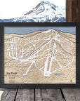 Jay Peak Wooden Ski Map, Framed Skiing Artwork