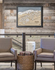 Ski Cabin Decor, Keystone Colorado Ski Trail Map