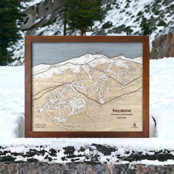 Keystone Colorado Ski Resort Map Art, Laser engraved ski decor