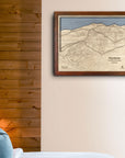 Keystone Colorado Wooden Ski Resort Map, 3D Wood Mountain Art