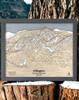 Unique Mountain Art: Killington Ski Resort Wood Map