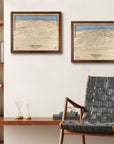 Magic Mountain Ski Trail Map, Framed Skiing Map, Wooden Ski Sign