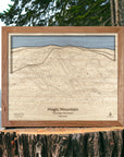 Magic Mountain Framed Wooden Ski Sign, Ski Trail Map Wall Art