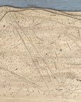 Magic Mountain Wooden Map of Ski Slopes, Mountain Art