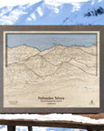Palisades Tahoe Ski Trail Map, Engraved, Laser-cut wood ski map by Torched Peaks
