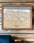 Handcrafted, Wooden Map of Park City Ski Resort in Utah. Home of the 2002 Salt Lake City Winter Olympics.