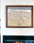 Unique Skiing Art: Park City Ski Trail Map Art