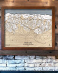 Park City Utah, Ski Map, Laser-engraved, Wall Art