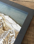 Park City Framed Skiing Map, Torched Peaks