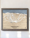 Ragged Mountain Wood Ski Map, Skiing Art, Wood Ski Sign
