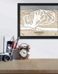 Saskadena Six (formerly Suicide Six) Ski Trail Map | 3D Wood Ski Slope Mountain Art