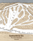 Saskadena Six (formerly Suicide Six) Ski Trail Map | 3D Wood Ski Slope Mountain Art