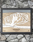 Saskadena Six (formerly Suicide Six) Ski Trail Map | 3D Wood Ski Slope Mountain Art
