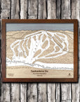 Saskadena Six (formerly Suicide Six) Ski Trail Map | 3D Wood Ski Slope Mountain Art