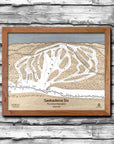 Saskadena Six (formerly Suicide Six) Ski Trail Map | 3D Wood Ski Slope Mountain Art