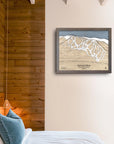 Sierra at Tahoe Wooden Map, California, South Lake Tahoe, Ski Resort Map Art