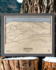 A Wooden Steamboat Ski Trail Map Laser Engraved for Home or Office Decor
