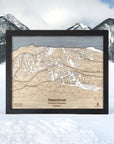 Ski House Decor, Wood Steamboat Ski Resort Trail Map