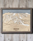 Wooden Steamboat Ski Resort Trail Map, Wedding Gift for Skiers