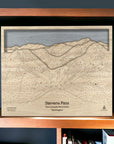 Skiing Decor: 3D Wood Map of Stevens Pass in Washington