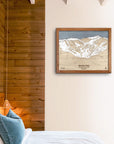 Stevens Pass WA Ski Trail Map | 3D Wood Mountain Art | Torched Peaks