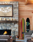 Stevens Pass WA Ski Trail Map | 3D Wood Mountain Art | Torched Peaks