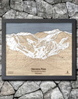 Stevens Pass WA Ski Trail Map | 3D Wood Mountain Art | Torched Peaks