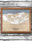 Stevens Pass WA Ski Trail Map | 3D Wood Mountain Art | Torched Peaks