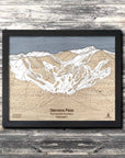 Stevens Pass WA Ski Trail Map | 3D Wood Mountain Art | Torched Peaks