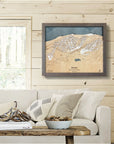 Stowe Mountain Wooden Ski Map, Skiing Wall Art