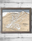 Whiteface Mountain Wood Map, Ski House Decor, Skiing Art
