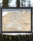 Whiteface NY Wooden Ski Map, Torched Peaks Ski Maps