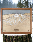 Ski Cabin Art, Whitefish Montana Wooden Ski Trail Map