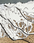 Mammoth Mountain Ski Resort Map, Laser engraved ski map