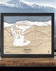 Alpental Ski Map, Snoqualmie Ski Resort, Ski Slopes Mountain Art