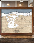 Alpental Washington, Ski Resort Map, Laser-cut ski map, Torched Peaks Ski Maps, Skiing Decor