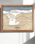 Alpental Map, Wood Ski Map, Ski Cabin Decor