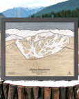 Ski Cabin Decor: Alpine Meadows Wooden Map