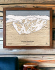 Ski House Wall Art: 3D Map of Alpine Meadows Ski Resort in California