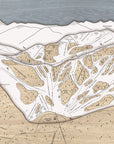 Laser-engraved wood map Alpine Meadows