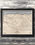 Alta Utah Ski Trail Map | Ski Slope Mountain Art Laser Engraved Maps