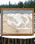 Framed Wall Map of Alta Utah Ski Resort