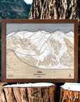 Laser engraved map of Alta Ski Area